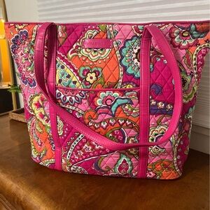 Vera Bradley Pink Paisley Tote Bag shoulder strap school bag purse